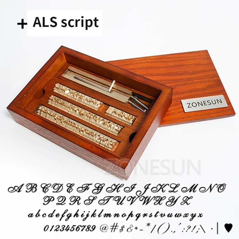 ZONESUN 6mm Brass Letter Stamp Set Custom Alphabet & Symbols