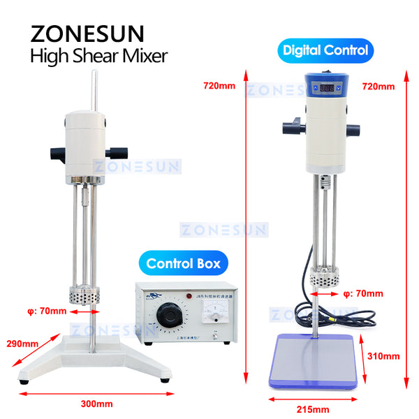 ZONESUN ZS-J301 Digital Emulsifying Mixer | High-Shear Lab Mixing Machine