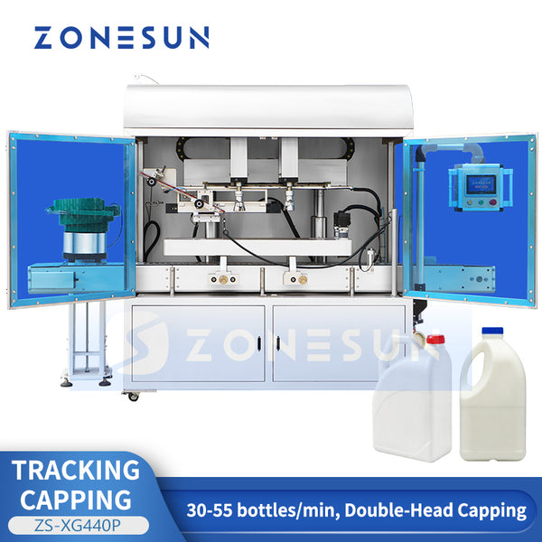 ZONESUN ZS-XG440P Automatic Double-Head Tracking Bottle Capping Machine