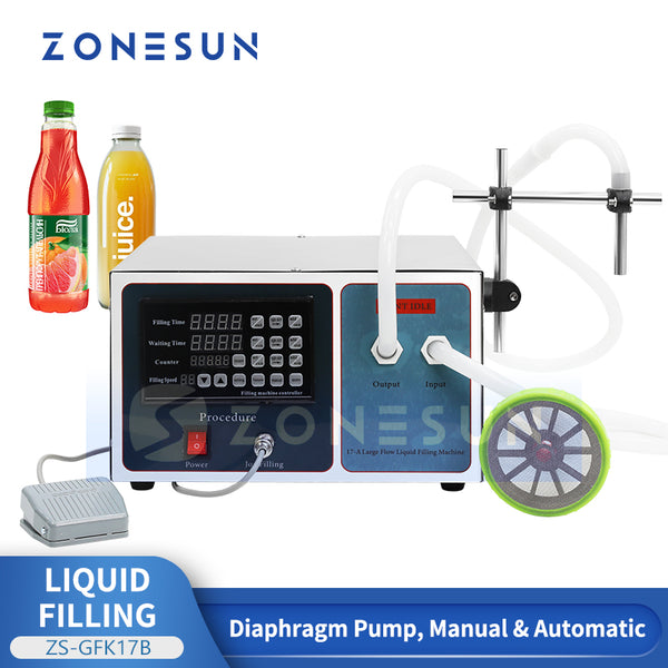 ZONESUN ZS-GFK17B 20-17000ml Semi Automatic Diaphragm Pump Liquid Filling Machine