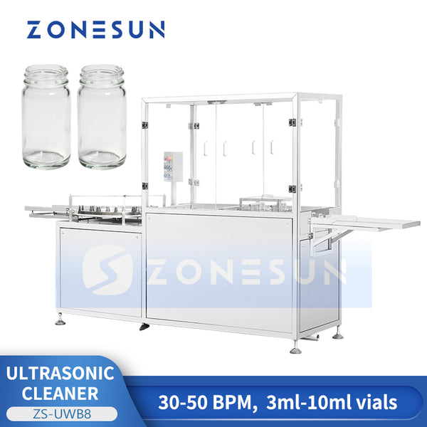 ZONESUN ZS-UWB8 Automatic Ultrasonic Bottle Washing Machine for 3ml-10ml Vials Water & Air Cleaning System