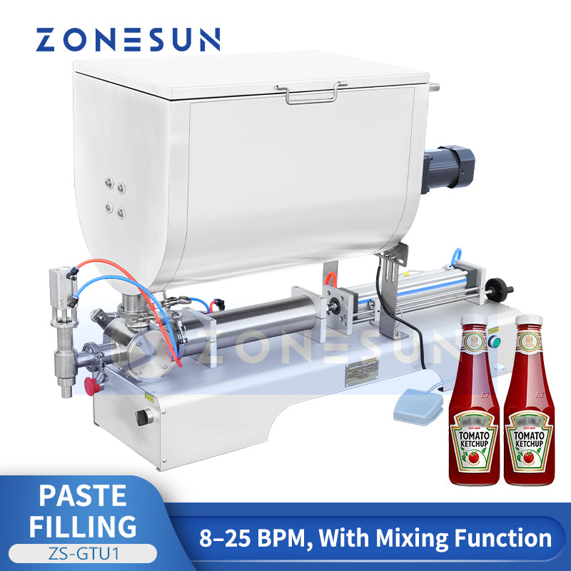 ZONESUN ZS-GTU1 Pneumatic Paste Filling Machine With Mixer