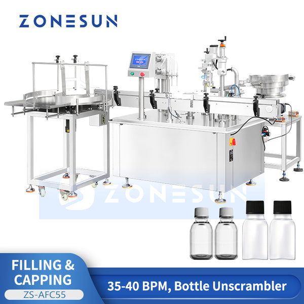 ZONESUN ZS-AFC55 automatic magnetic pump small bottle filling and capping machine, product image 1