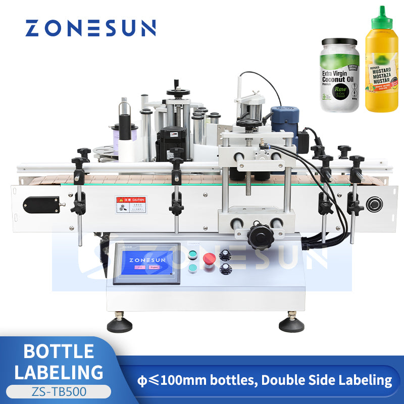 ZONESUN ZS‑TB500 Double Side Round Bottle Labeling Machine with Coder