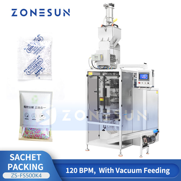 ZONESUN ZS-FS500K4 Automatic 4 Lane VFFS Granule Packaging Machine High Speed Sachet Packing System