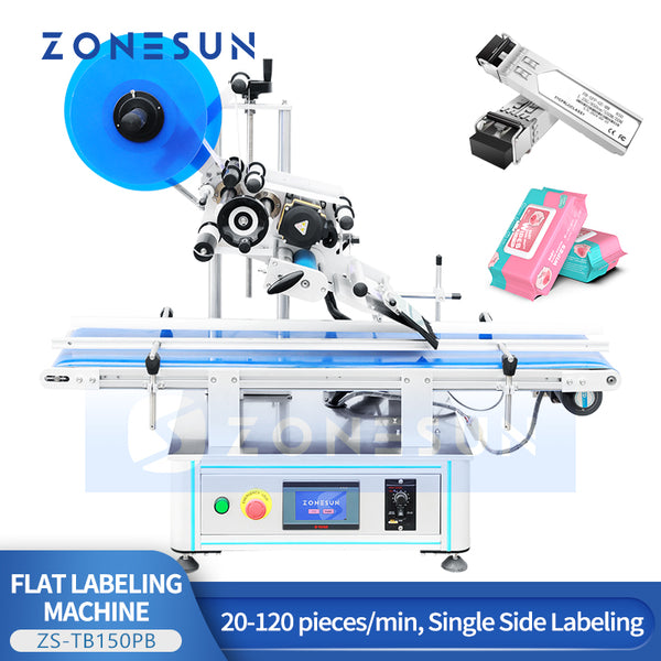 ZONESUN ZS-TB150PB Flat Surface Labeling Machine for Bags, Boxes & Lids