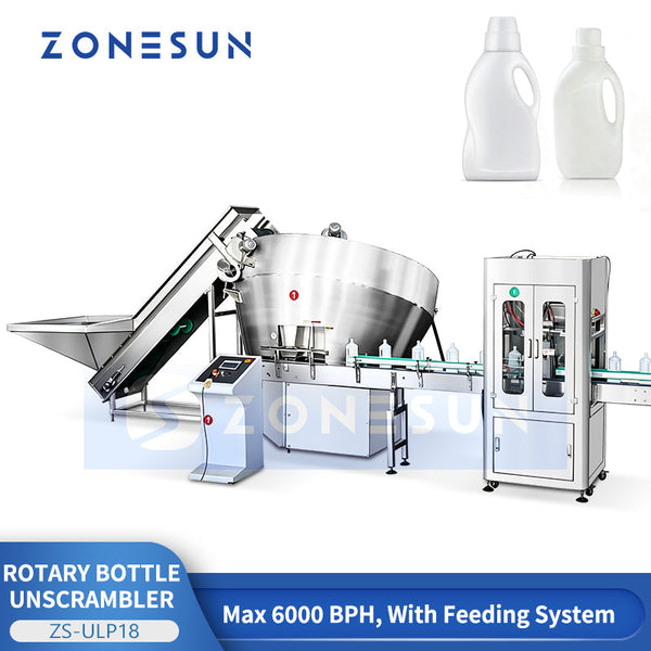 ZONESUN ZS-ULP18 Automatic Rotary Bottle Unscrambler for Plastic Bottles