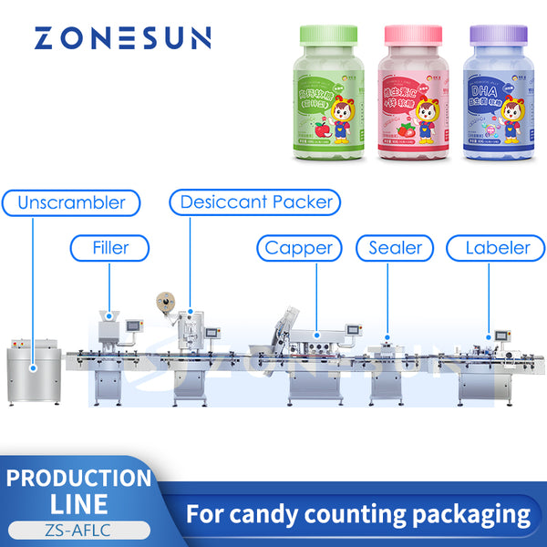 ZONESUN ZS-AFLC Autoamtic Gummy Candy Packaging Production Line