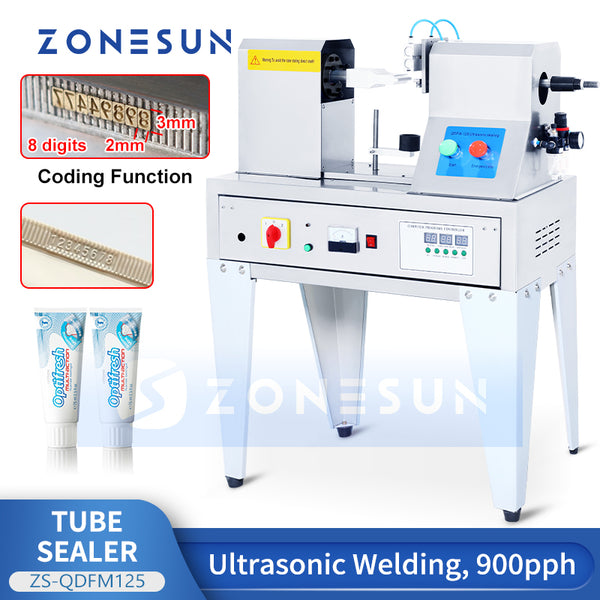 ZONESUN ZS-QDFM125 Ultrasonic Tube Sealer with Cutter & Date Coding