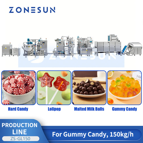 ZONESUN ZS-GL150 Gummy Bear Production Line for High-Volume Candy Manufacturing