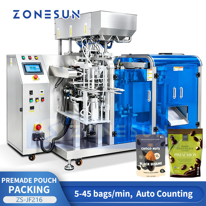 ZONESUN ZS-JF216 Automatic Solid Product Counting & Premade Pouch Packing Machine