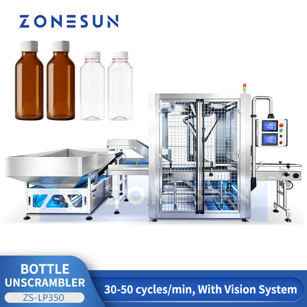 ZONESUN ZS-LP350 vision-guided robotic plastic bottle unscrambler, product image 1