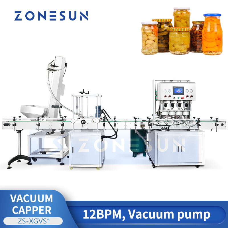 ZONESUN ZS-XGVS1 Automatic Vacuum Chuck Capper for Twist-Off Jar Lids