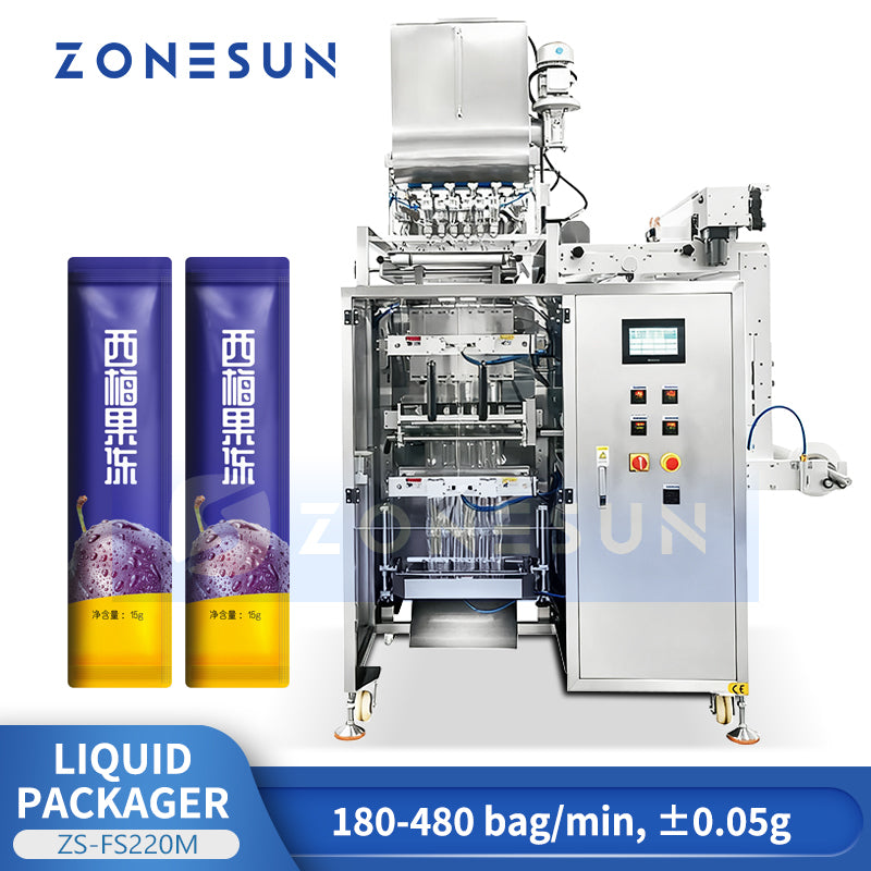ZONESUN ZS-FS220M Liquid Sachet Filling Sealing Machine Multi-Lane VFFS Packer