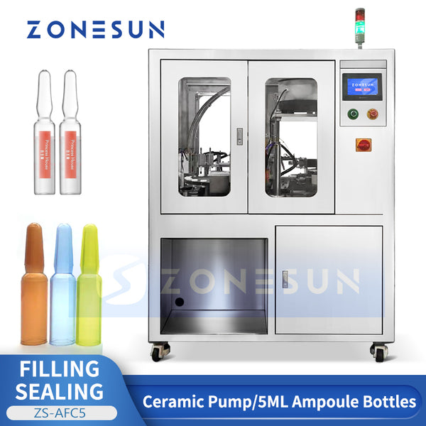 ZONESUN ZS-AFC5 Automatic Ampoule Bottle Filling & Sealing Machine – 2 Heads