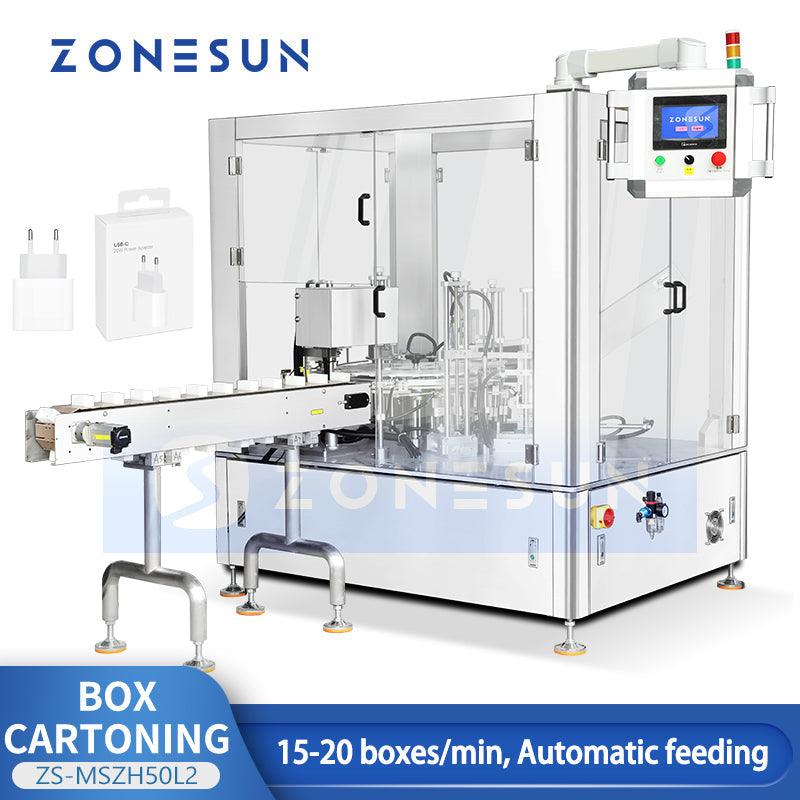 ZONESUN ZS-MSZH50L2 Automatic Vertical Cartoning Machine Cable Packaging Equipment