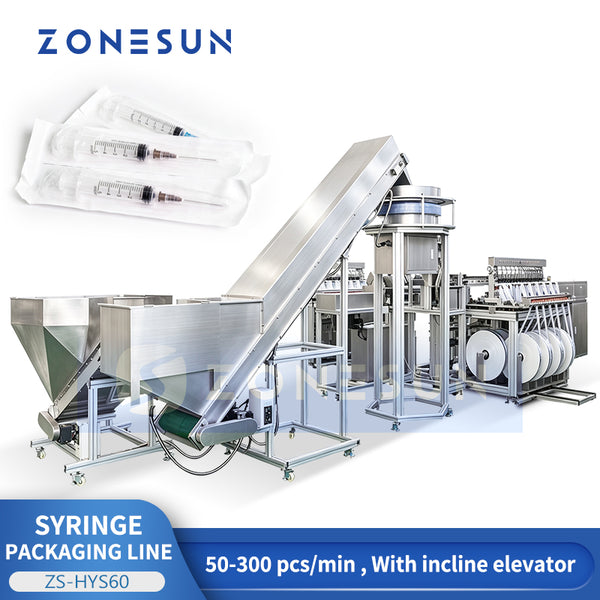 ZONESUN ZS-HYS60 Automatic Syringe Feeding and Pouch Packaging Line