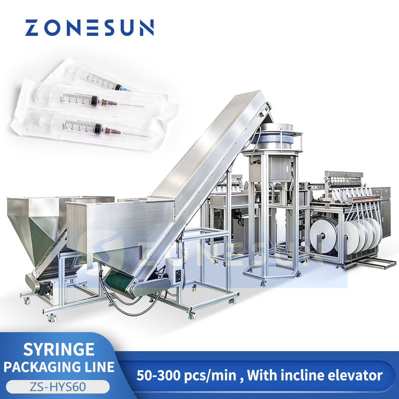 ZONESUN ZS-HYS60 Automatic Syringe Feeding and Pouch Packaging Line
