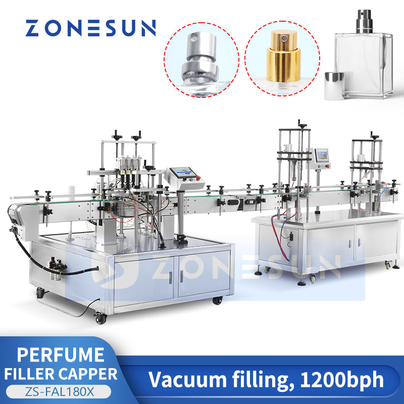 ZONESUN ZS-FAL180X Automatic Caper Filler Perfume Bottle Liquid Vacuum Filling Capping Machine