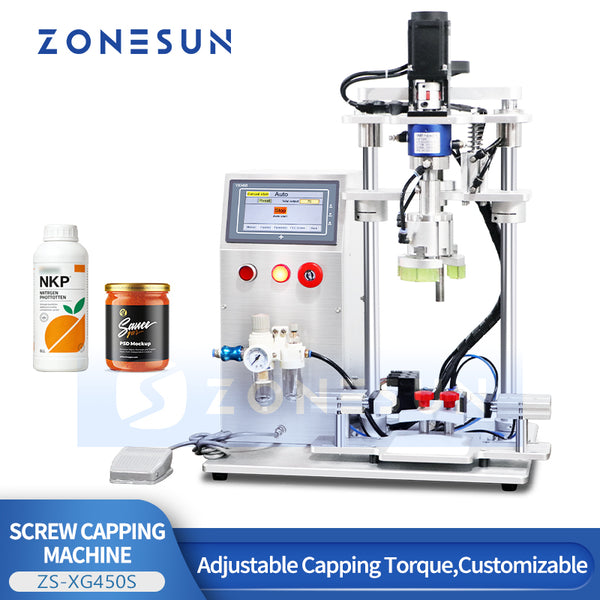 ZONESUN ZS-XG450S Semi-Automatic Servo Chuck Capping Machine