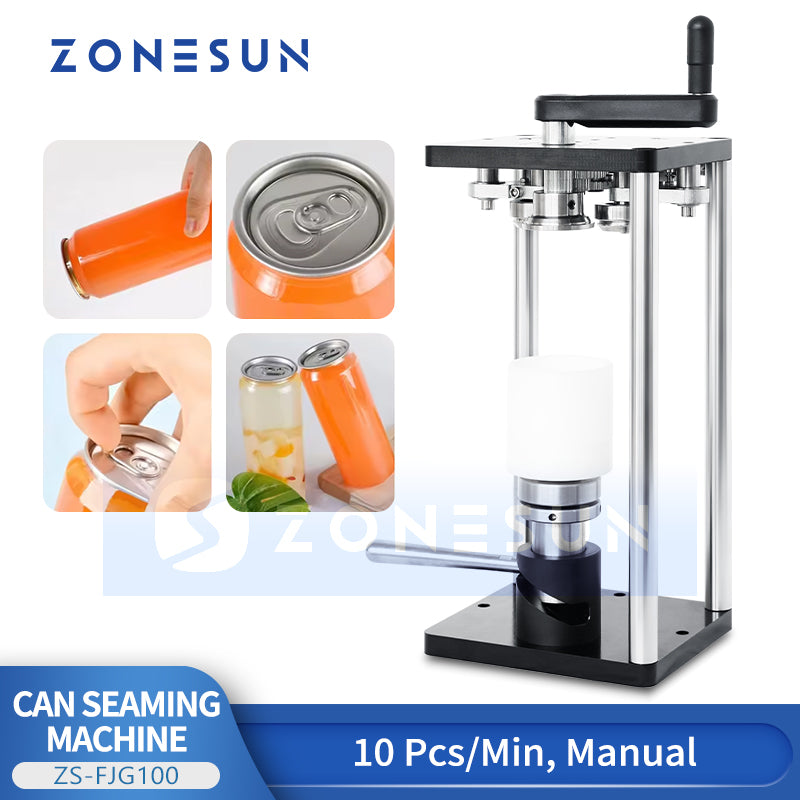 ZONESUN ZS-FJG100 Manual Can Seamer for PET & Aluminum Cans in Small-Batch Production