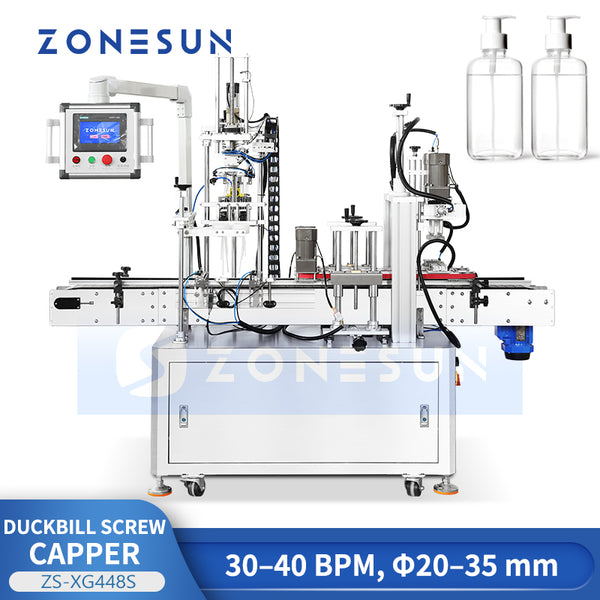 ZONESUN ZS-XG448S Servo Duckbill Pump Spray Cap Capping Machine