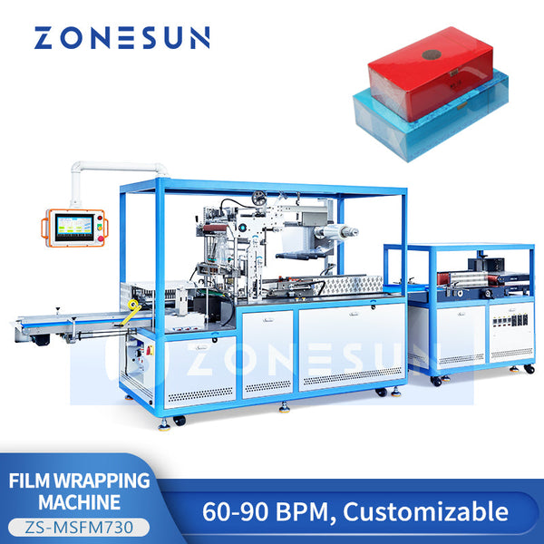 ZS-MSFM730 Servo Automatic 3D Transparent Film Box Overwrapping Machine