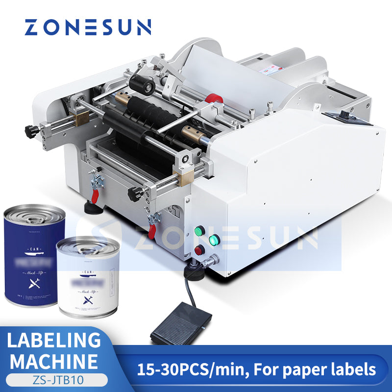 ZONESUN ZS-JTB10 Semi-Automatic Wet Glue Labeler for Round Bottles