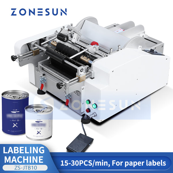 ZONESUN ZS-JTB10 Semi-Automatic Wet Glue Labeler for Round Bottles