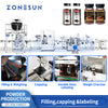 ZONESUN ZS-FAL180G7 Automatic Powder Spices Coffee Production Line Bottle Filling Capping Labeling Weighing Equipment