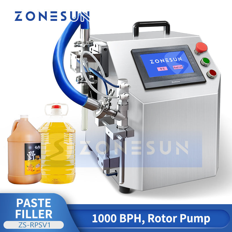 Rotor Lobe Pump Filling Machine | ZS-RPSV1 Paste Filler | ZONESUN