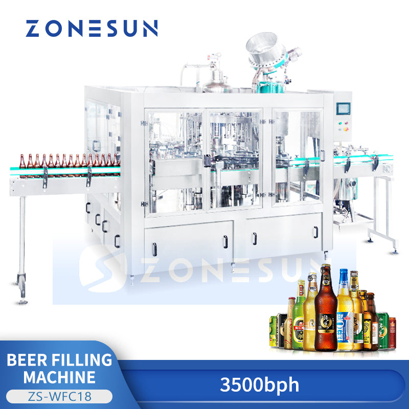 ZONESUN ZS-WFC18 Automatic Beer Bottling Machine Monoblock Equipment