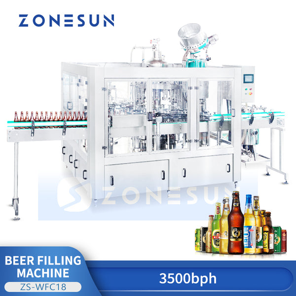 ZONESUN ZS-WFC18 Automatic Beer Bottling Machine Monoblock Equipment