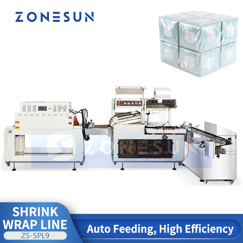 ZONESUN ZS-SPL9 Automatic Boxes Shrink Wrapping Sealing Machine For Food Cosmetic Boxes and Daily Chemicals