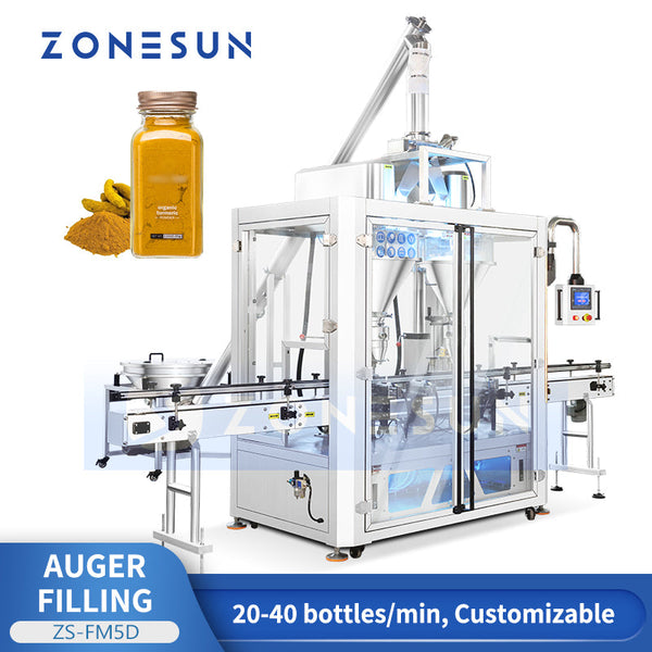 ZONESUN ZS-FM5D Automatic Double Head Auger Powder Filling Machine with Screw Feeder