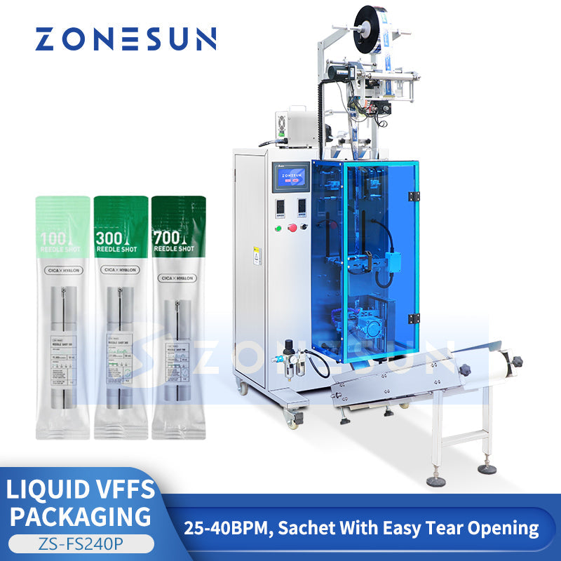 ZONESUN ZS-FS240P Automatic Liquid Energy Drinks Sachet Filling Sealing Machine Herbal Beverages Packing Machine