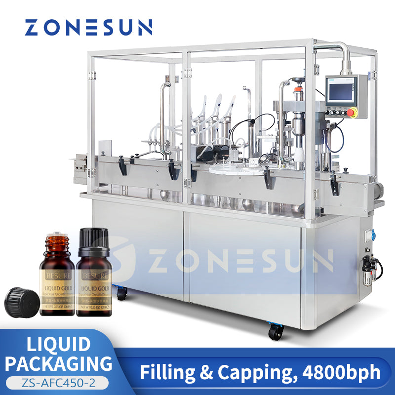 ZONESUN ZS-AFC450-2 Automatic Peristaltic Pump Liquid Filling Capping Machine