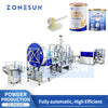 ZONESUN ZS-FAL320 Automatic Milk Powder Filling Nitrogen Flushing Can Sealing Production Line
