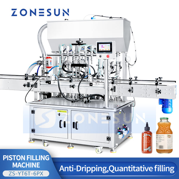 ZONESUN ZS-YT6T-6PX 6‑Head Servo Piston Paste Filling Machine