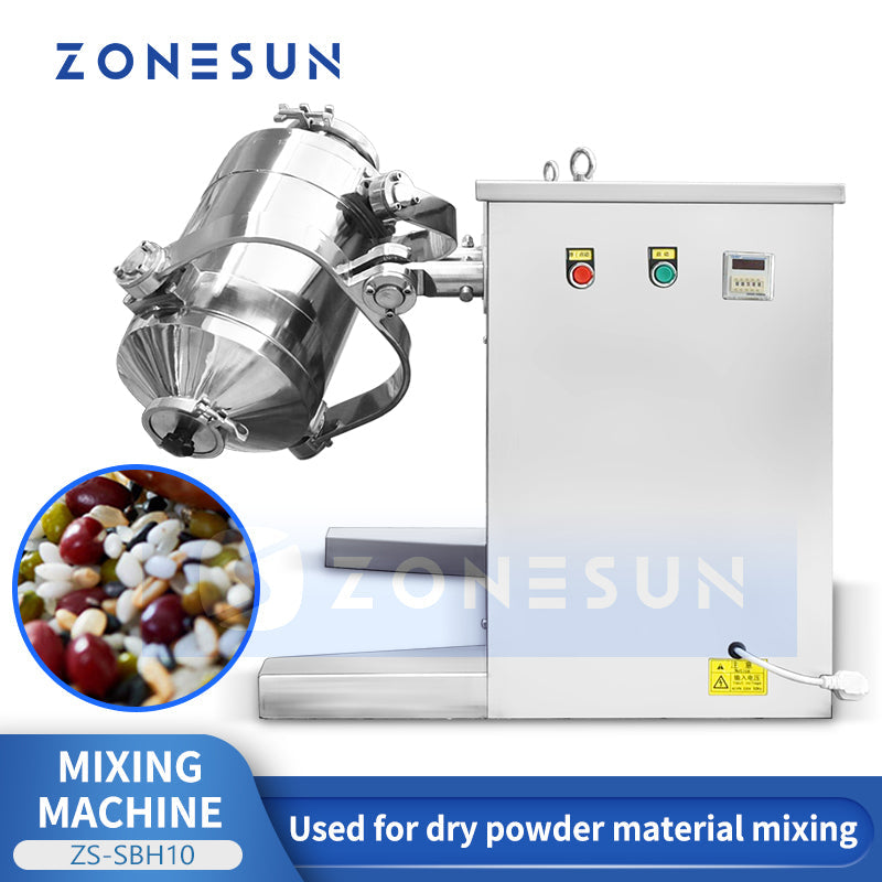 ZONESUN ZS-SBH10 3D Dry Powder & Granule Mixing Machine