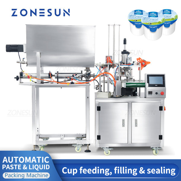 ZONESUN ZS-FS600 Automatic Yogurt Cup Filling & Sealing Machine