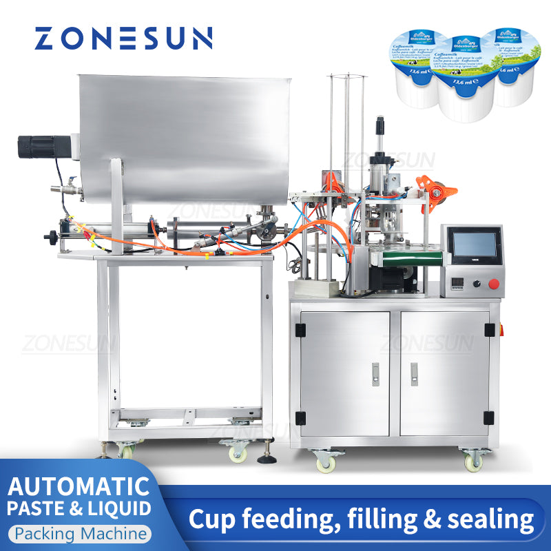 ZONESUN ZS-FS600 Automatic Yogurt Cup Filling & Sealing Machine