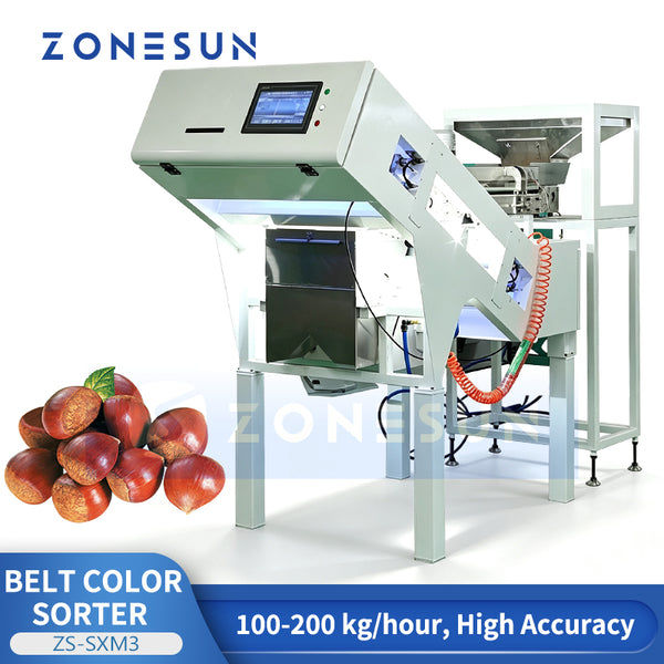 ZONESUN ZS-SXM3 Mini Belt Type CCD Color Sorter for Grains Seeds Coffee Beans & Nuts