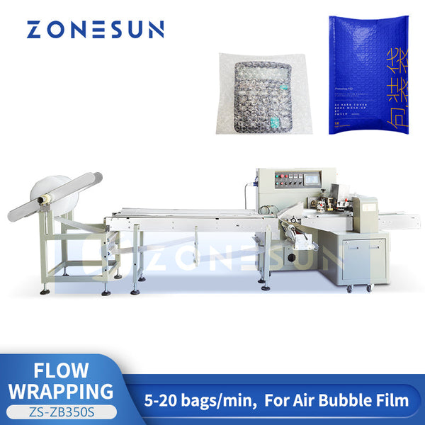 ZONESUN ZS-ZB350S Servo Horizontal Flow Anti Tamper Wrapper for Bubble Film
