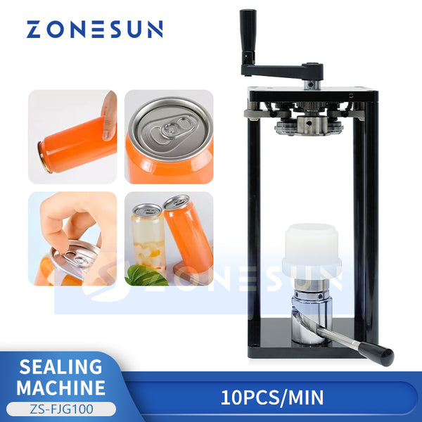 ZONESUN ZS-FJG100 Manual Can Seamer for PET & Aluminum Cans in Small-Batch Production