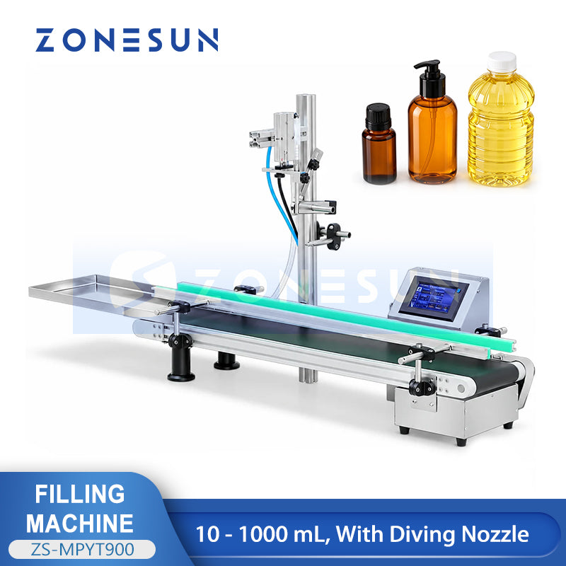 ZONESUN ZS-MPYT900 Semi-automatic Magnetic Pump Liquid Filling Machine With Diving Nozzle for Foaming Liquid