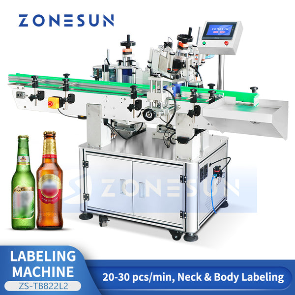 ZONESUN ZS-TB822L2 Automatic Wine and Beer Bottle Labeling Machine