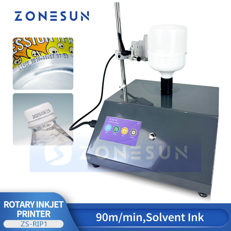ZONESUN ZS-RIP1 Rotary Inkjet Coding Machine for Bottles and Tubes