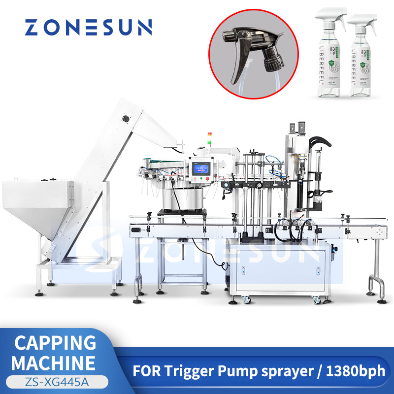 ZONESUN ZS-XG445A Automatic Trigger Sprayer Bottle Capping Machine