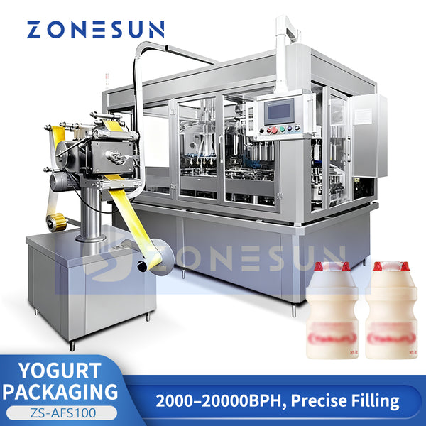 ZONESUN ZS-AFS100  Automatic  Beverage Filling and Sealing Machine for Dairy Bottles
